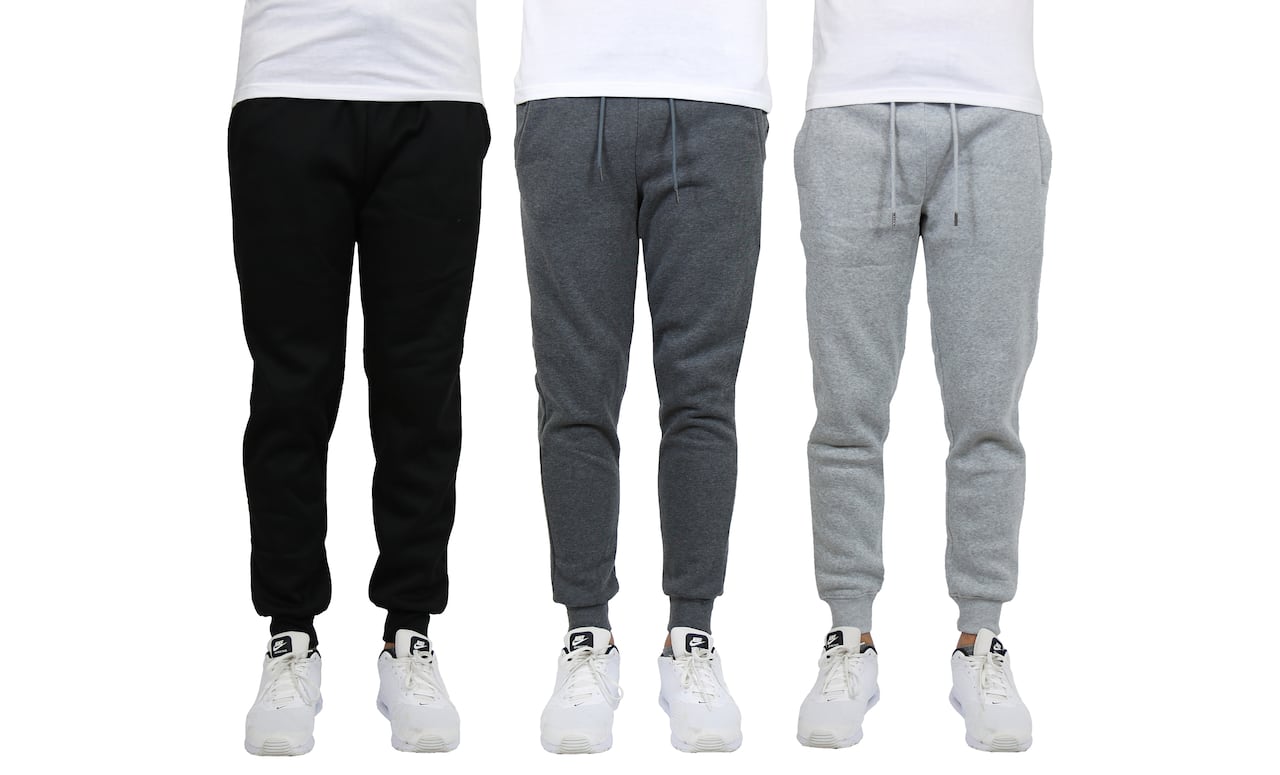 Galaxy by Harvic Men's Fleece-Lined Jogger Sweatpants 3 Pack
